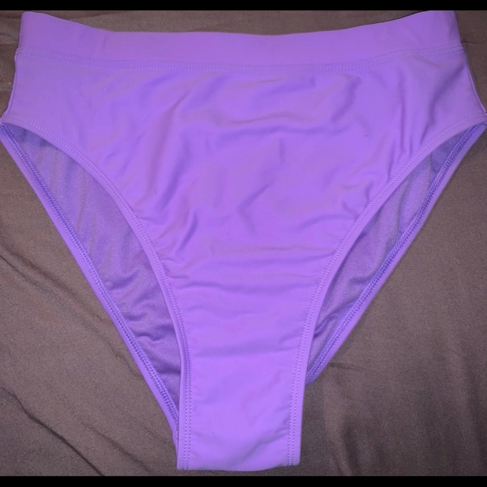 Lilac high waisted bikini bottoms
